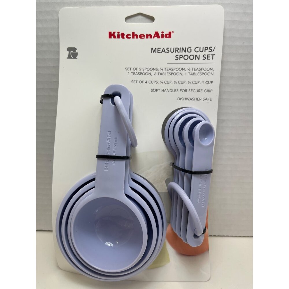KitchenAid Measuring Cups & Spoon Set - Lavender - Soft Handles‎ for Secure Grip